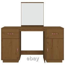 Solid Wood Pine Dressing Table Set with a Mirror Desk Multi Colours vidaXL