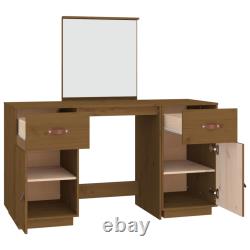 Solid Wood Pine Dressing Table Set with a Mirror Desk Multi Colours vidaXL