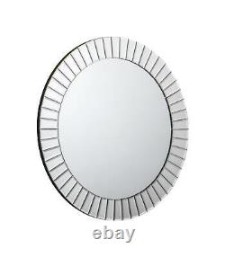 Sonata Round Wall Mirror Dressing Room Bedroom Bathroom Bevelled Glass Mirror