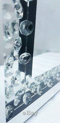 Sparkly Silver Wall Mirror Floating Crystal Enclosed Hallway Dressing 120x40cm