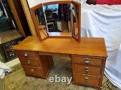 Stag Minstrel Dressing Table Desk with Drawers Three Way Mirrors Model MT330E