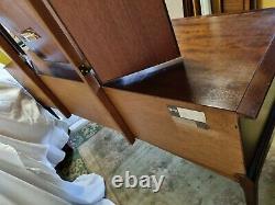 Stag Minstrel Dressing Table Desk with Drawers Three Way Mirrors and Stool