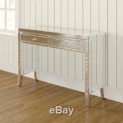 Stunning 2-Drawer All Glass Mirrored Dressing Table / Sideboard / Console Table