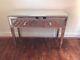 Stunning Glass Mirrored Dressing Table With Crystal Handles 2 Drawers Modern
