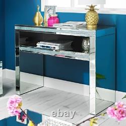 Stunning Silver Glass Mirrored Console Table, Side, Dressing Table Assembled