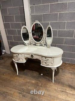 Superb Louis Style Chic Kidney Shaped Dressing Table Glass And Triple Mirror