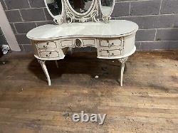Superb Louis Style Chic Kidney Shaped Dressing Table Glass And Triple Mirror