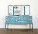 Turquise Blue Bird Design Stag Dressing Table & Mirrors Free Delivery