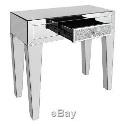 Tuscany Mirrored Dressing Table & Drawer with Swarovski Crystals Furniture