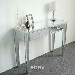 UK Mirrored Console Table Hallway Mirrored Drawer Dressing Lounge Bedroom