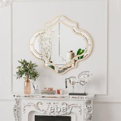 Unique Irregular Silver Wall Mirror Hanging Countertop Dressing Cosmetic Mirror