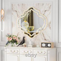 Unique Irregular Silver Wall Mirror Hanging Countertop Dressing Cosmetic Mirror