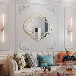 Unique Irregular Silver Wall Mirror Hanging Countertop Dressing Cosmetic Mirror