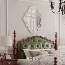 Unique Irregular Silver Wall Mirror Hanging Countertop Dressing Cosmetic Mirror