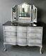 Upcycled Chest Of Drawers Dressing Table Queen Anne Style With Tryptic Mirror
