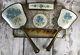 Vintage Delina Petit Point Dressing Table Vanity Set Blue Floral Mirror Tray