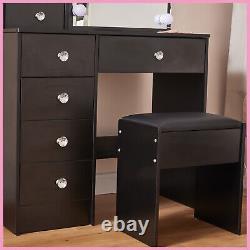 Vanity Dressing Table Computer Desk Bedroom Furniture with 6 Drawers + LED Mirror