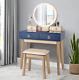 Vanity Dressing Table Set Modern Makeup Table Set With 4 Drawers& Led Mirror