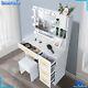 Vanity Makeup Dressing Table & Stool Set Hollywood 3 Color Dimmable Led Mirror