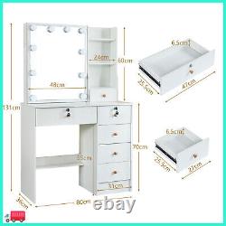 Vanity Set Dressing Table with 10 LED Lighted Mirror Makeup Lady Dresser Table