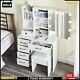 Vanity Set Women Makeup Dressing Table With 10 Led Dimmable Bulbs Sliding Mirror