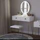 Vanity Table Set Dressing Table With 2 Drawers Cushioned Stool Makeup Table