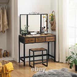 Vanity Table and Stool Set, Dressing Table with Mirror Makeup Table RVT02BX