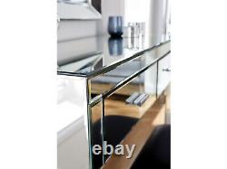 Venetian Glass Dressing Table with 2 Drawers Clear Mirror Finish