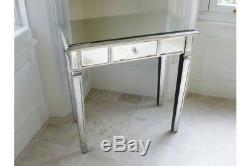 Venetian Glass Mirrored Dressing Table or Console Table In Antique Silver Trim
