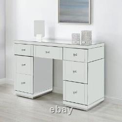 Venetian Mirror 7 Draw dressing Table in Silver 120cm CHEAPEST IN THE UK