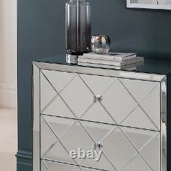 Venetian Mirrored 3 Drawers Chest Dressing Sideboard Bedroom Cabinet Furniture