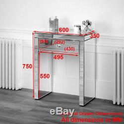 Venetian Mirrored Compact 1 Drawer Console Table Small Narrow Dressing VEN16
