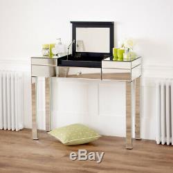 Venetian Mirrored Compartment Dressing Table Bedroom Furniture VEN92