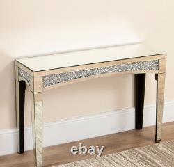 Venetian Mirrored Console Table Crushed Diamond Hallway Bedroom Dressing Table
