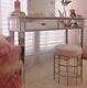 Venetian Mirrored Console Table Glass Dressing Vanity Beauty Slim Chic Furniture