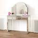 Venetian Mirrored Dressing Table + Curved Tri-sided Vanity Mirror Set Ven66-41