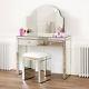 Venetian Mirrored Dressing Table Set With White Stool Ven66-ven05w-ven41