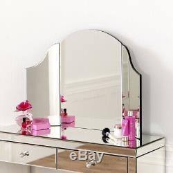 Venetian Mirrored Dressing Table Set with White Stool VEN66 VEN05W VEN41
