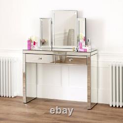 Venetian Mirrored Dressing Table with Tri-Sided Vanity Mirror Set VEN66-VEN39