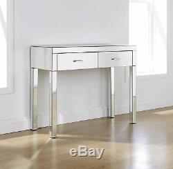 Venetian Mirrored Glass Bedroom Furniture 2 Drawer Dressing Table Vanity Unit