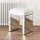 Venetian Mirrored Glass Dressing Table Stool White Seat Pad Bedroom Ven05w