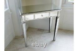 Venetian Mirrored Single Drawer Silver Dressing / Side Table