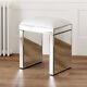 Venetian Mirrored Stool With White Seat Pad Glass Dressing Table Ven05w
