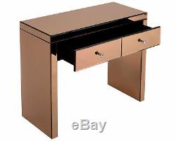 Venetian Mirrored Vanity Dressing Table in Silver or Rose Gold 2 or 7 Drawer