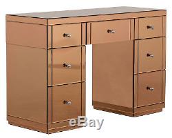 Venetian Mirrored Vanity Dressing Table in Silver or Rose Gold 2 or 7 Drawer