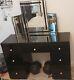 Venetian Black Glass Dressing Table With Mirror