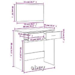 VidaXL Dressing Table with Mirror White 80x39x80 cm NEW