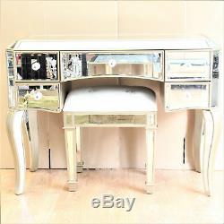 Vintage Dressing Table Venetian Mirrored Furniture Antique Gold Glass Drawers UK