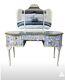 Vintage French Louis Dressing Table With Mirrors And Glass Top