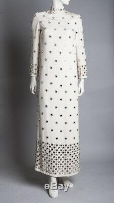 Vintage Mod Martha Phillips Glass Mirrors Silk Ivory Gown